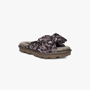 Ugg Lushette Leopard Puffer Women Slippers Black (7352WYOMU)